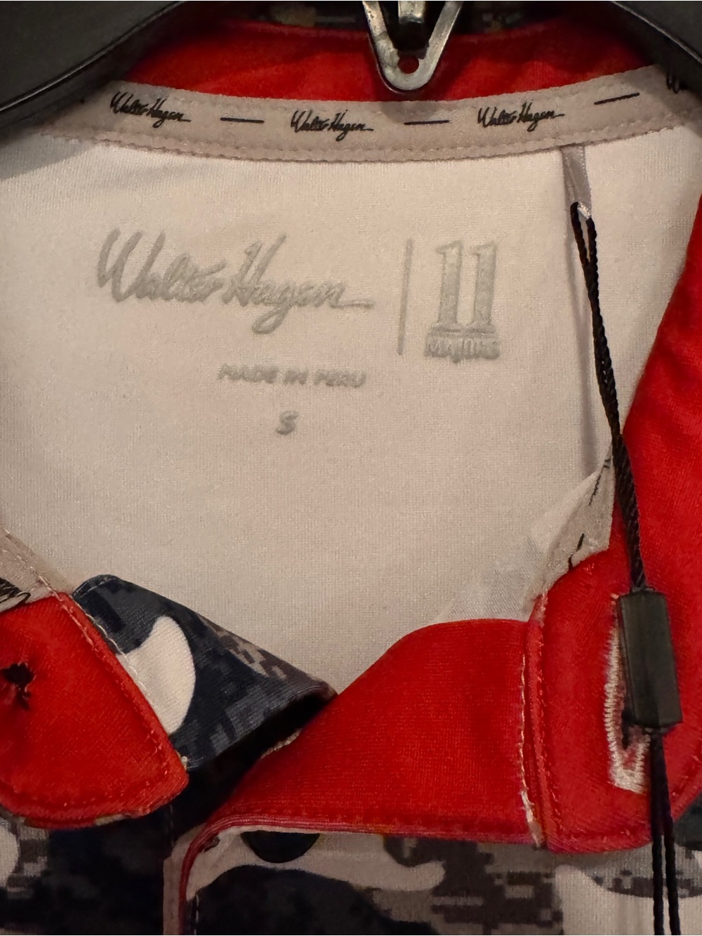 Walter Hagen Red, White & Navy Camo Polo Shirt - Picture 3 of 4